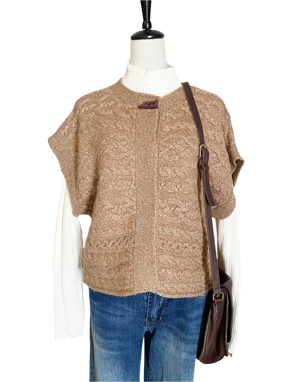 Lauren Hansen Lambswool Cashmere Cable Knit Cardigan Sweater